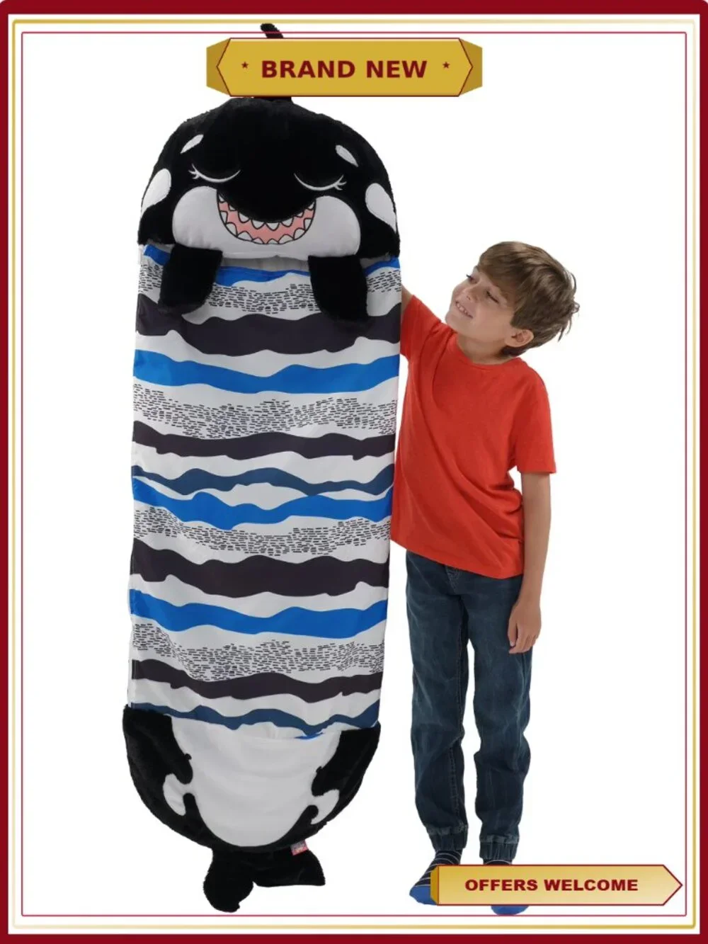 Happy Nappers Pillow & Sleepy Sack 2-in-1 Plush Shark Sleeping Bag Kids Nap Time